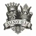 king and queen crown with text '380145' + '015545' tattoo design idea