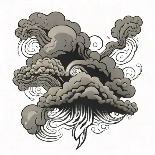 tunder cloud storm tattoo design idea