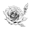 Rose, violet, cosmo and chrysanthemum flower tattoo design idea