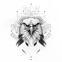eagle face with pattern  tattoo design idea