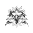 eagle face with pattern  tattoo design idea