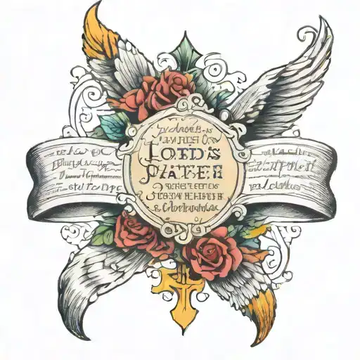 The Lord's prayer written tattoo design idea