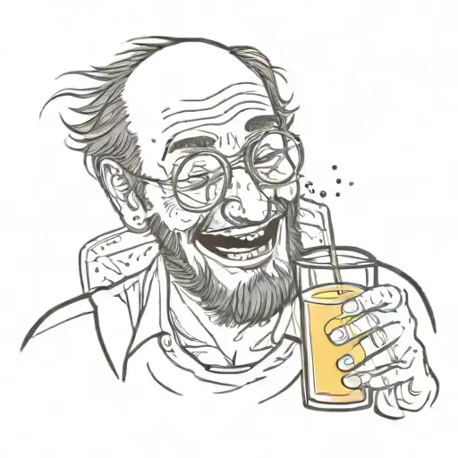 drunk man drinks fresh juice tattoo design idea