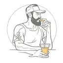 drunk man drinks fresh juice tattoo design idea