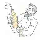 drunk man drinks fresh juice tattoo design idea