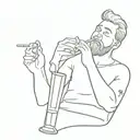 drunk man drinks fresh juice tattoo design idea