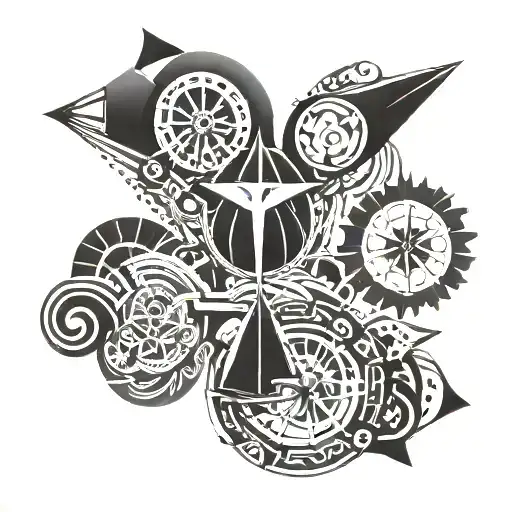 maritime and aviation themed tattoo tattoo design idea