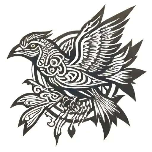 free bird bursting through sun tattoo design idea