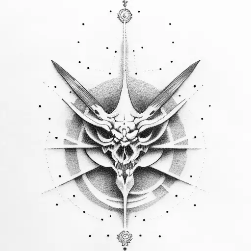 burning church tattoo design idea