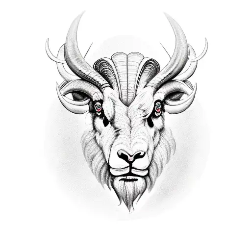 ram head tattoo design idea