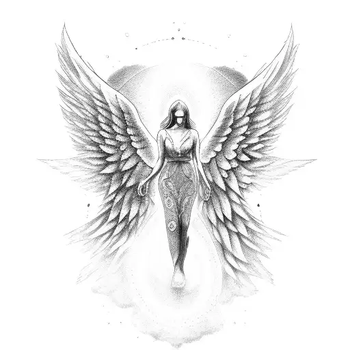 Angel falling tattoo design idea