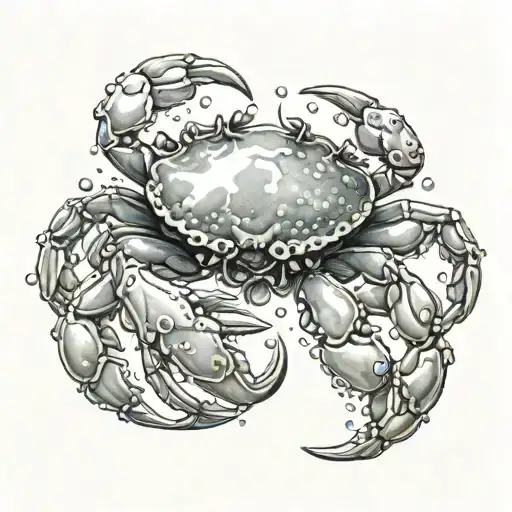 crab in a pearl cancer zodiac sign tattoo design idea