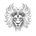eagle wings, lion eyes, garden, moon tattoo design idea