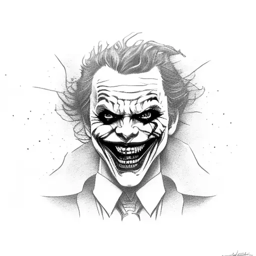 scary joker heath ledger tattoo design idea