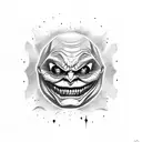 scary joker tattoo design idea