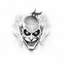 scary joker tattoo design idea