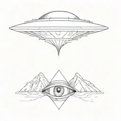 UFO steals an eye tattoo design idea
