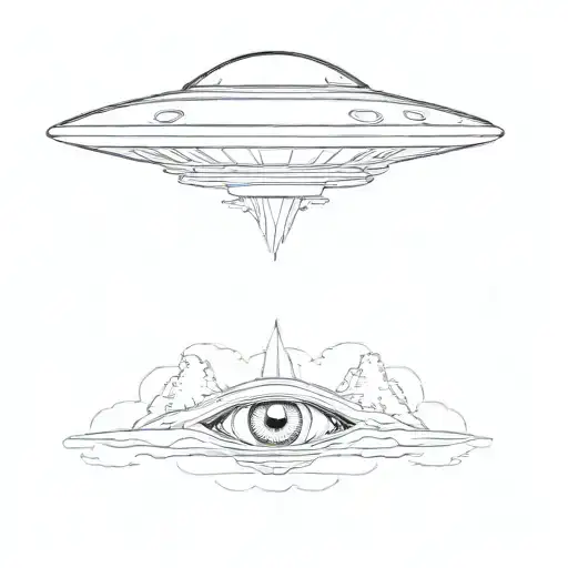 UFO steals an eye tattoo design idea