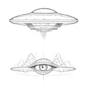 UFO steals an eye tattoo design idea