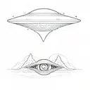 UFO steals an eye tattoo design idea