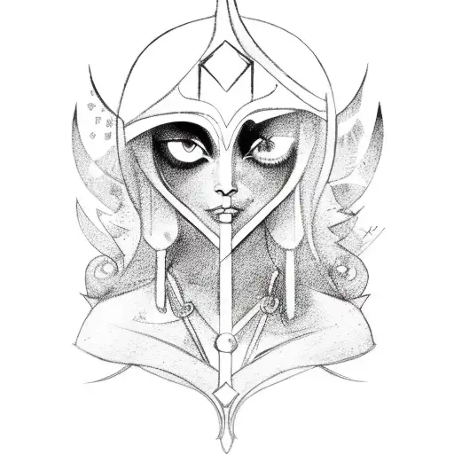 tarot gemini witch tattoo design idea