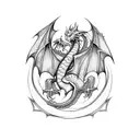 welsh dragon, daffodils, Celtic knot tattoo design idea