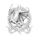 welsh dragon, daffodils, Celtic knot tattoo design idea