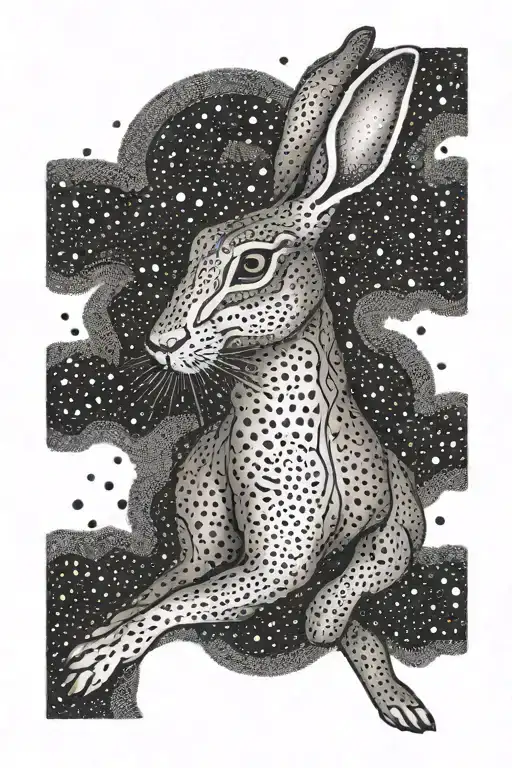 hare running tattoo design idea