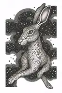 hare running tattoo design idea