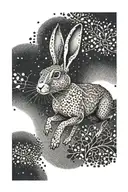 hare running tattoo design idea