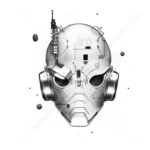 Cyberpunk implantate Right Arm Full cover tattoo design idea