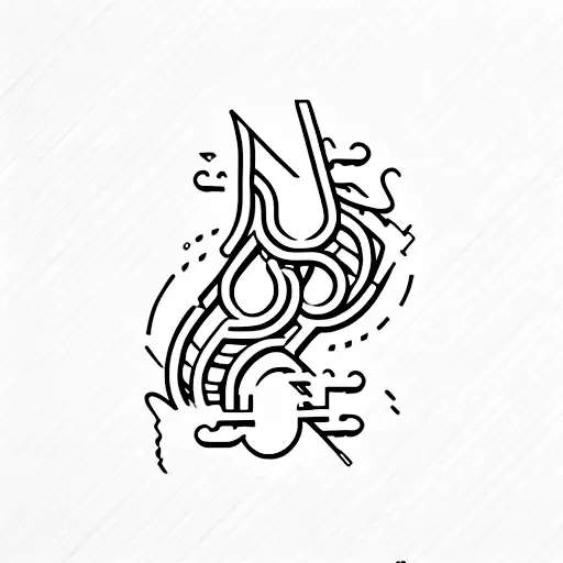 line with the letters a v d c  tattoo design idea