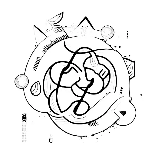 line with the letters a v d c  tattoo design idea