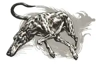 Simple greyhound in stride tattoo design idea