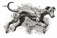 Simple greyhound in stride tattoo design idea