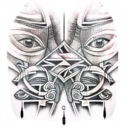 ancient egypt style sleeve tattoo design idea