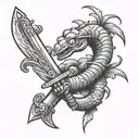 worm with a sword tattoo design idea