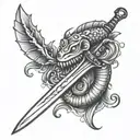 worm with a sword tattoo design idea