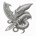 worm with a sword tattoo design idea