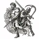 David and goliath tattoo design idea