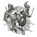David and goliath tattoo design idea
