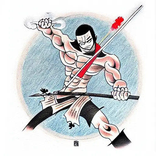 zoro vs kaido tattoo design idea