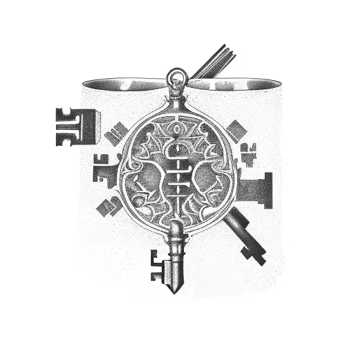  set of three old keys tattoo design idea