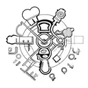  set of three old keys tattoo design idea