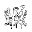  set of three old keys tattoo design idea
