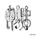  set of three old keys tattoo design idea