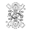  set of three old keys tattoo design idea