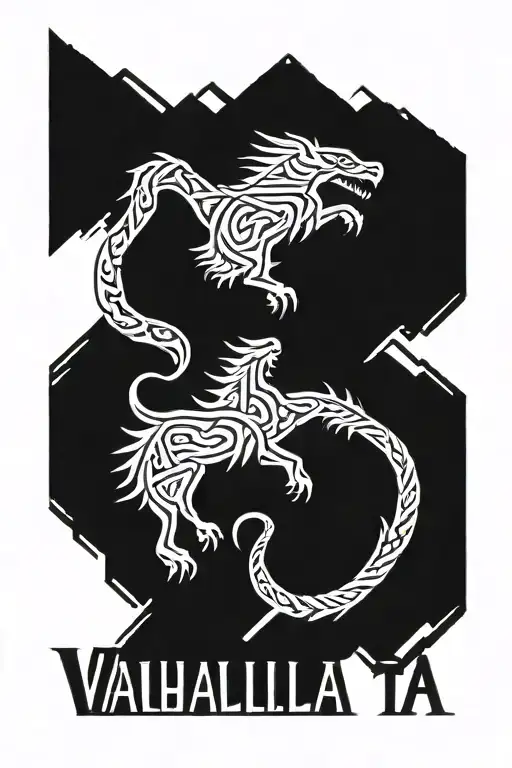 helm of awe arm tattoo design featuring valhalla written in runes tattoo design idea