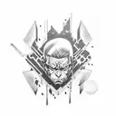 gojo jujutsu kaisen tattoo design idea