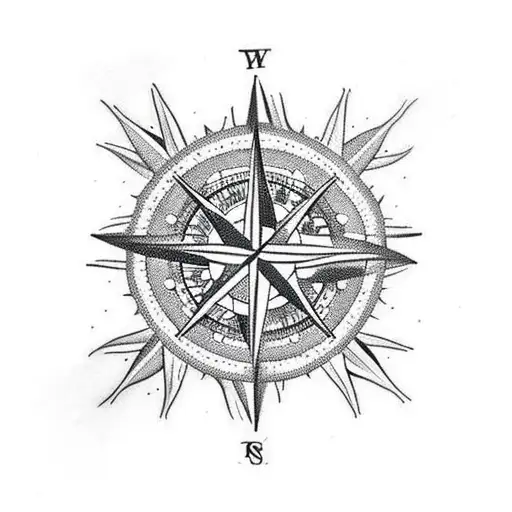 floral pattern, a compass, two girl holding hands tattoo design idea